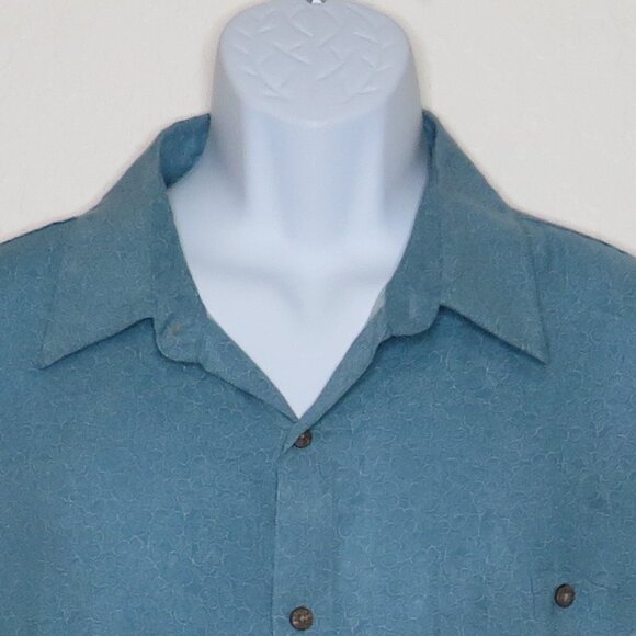 Campia*‎ Men's Short Sleeve Button Down Curved Hem Pocket Floral Shirt~ Size XL - Picture 5 of 11